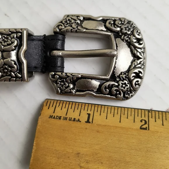 Woolrich Western Concho Black Braided Belt with Silver Buckle Size L - Picture 5 of 14